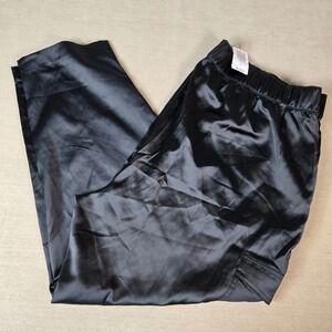 Torrid Relaxed Taper Satin Cargo High Rise Pants Black 18 Plus Womens Pockets‎